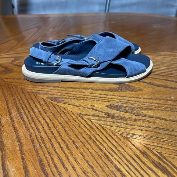NWT SUSINA 𝅺women leather suede sandals blue size 7.5 - Picture 5 of 11